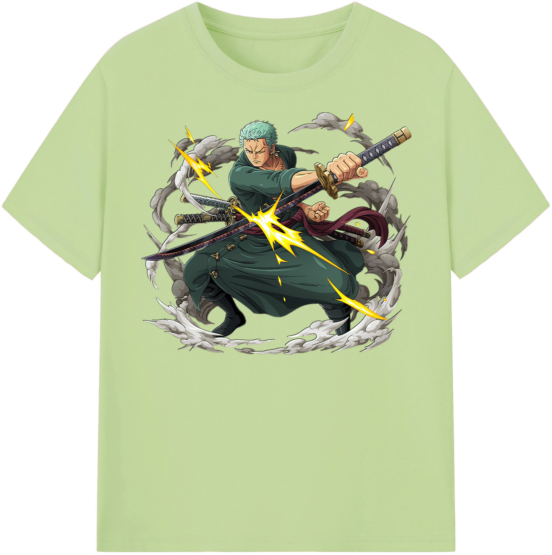 ワンピース ロロノア・ゾロ ONE PIECE Roronoa Zoro 綿100％半袖Tシャツ（フロントプリント）
